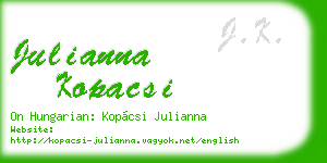 julianna kopacsi business card